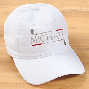 Golf Club Personalized White Baseball Cap - #30497-W