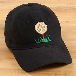 Golf Ball Monogram Personalized Black Baseball Cap