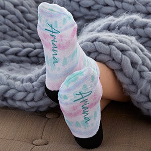 Pastel Tie Dye Personalized Toddler Socks