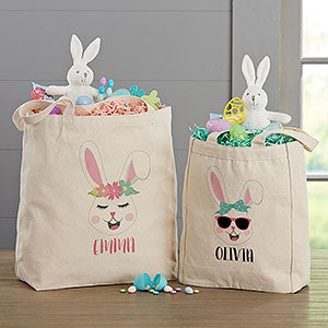 Build Your Own Girl Bunny Personalized Easter Tote Bags - 30514