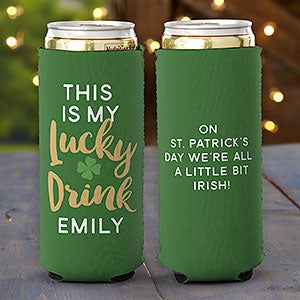 This Is My Lucky Drink Personalized Slim Can Cooler