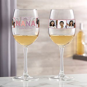 So Glad You're Our Grandma Personalized Photo White Wine Glass