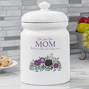 Floral Love For Mom Personalized Cookie Jars