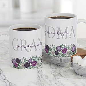 Floral Love For Grandma Personalized Coffee Mug 11 oz White
