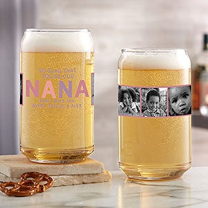 So Glad You're Our Grandma Personalized Photo 16oz Beer Can Glass