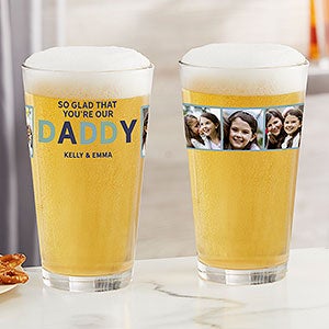 So Glad You're Our Dad Personalized Photo 16oz Pint Glass
