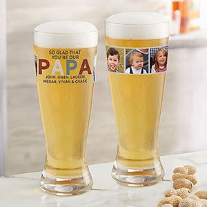 So Glad You're Our Grandpa Personalized Photo 20oz Pilsner Glass