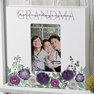 Floral Love Grandma Personalized 4x6 Box Frame - Vertical
