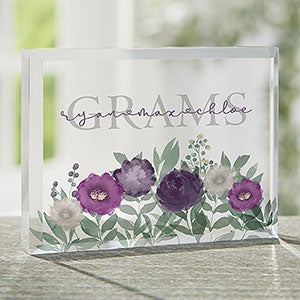 Floral Love For Grandma Personalized Colored Keepsake