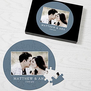 Romantic Photo Collage Personalized 26 Pc Round Puzzle - 1 Photo