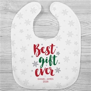 Best Gift Ever Personalized Christmas Baby Bib