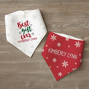 Best Gift Ever Personalized Christmas Bandana Bibs