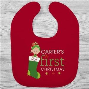 Baby's First Christmas Character Personalized Baby Bib