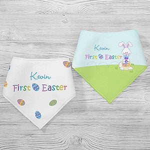 Baby's First Easter Personalized Bandana Bibs