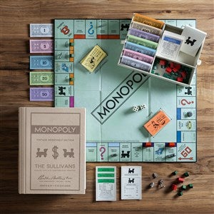 Personalized Vintage Bookshelf Monopoly Game with Company Logo - 30795