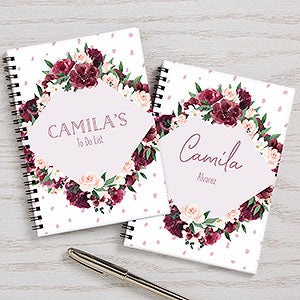 Wine Colorful Floral Personalized Mini Journals