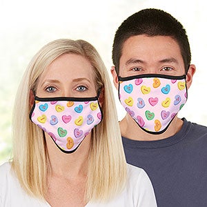 Conversation Hearts Personalized Valentine's Day Adult Face Mask