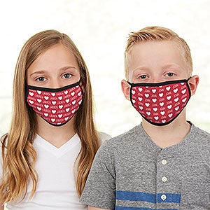 Repeating Hearts Personalized Valentine's Day Kids Face Mask