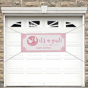 It?s A Girl Baby Announcement Personalized Banner - 20x48