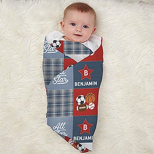 All-Star Sports Personalized Baby Receiving Blanket