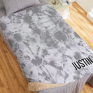 Bold Tie Dye Personalized 60x80 Sherpa Blanket