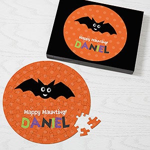 Bat Halloween Character Personalized 68 Round Puzzle