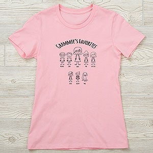 Grandma's Stick Figure Family Personalized Next Level Ladies Fitted Tee
