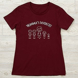 Mom's Stick Figure Family Personalized Next Level Ladies Fitted Tee