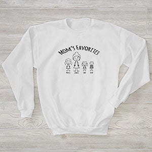 Mom's Stick Figure Family Personalized Hanes Crewneck Sweatshirt