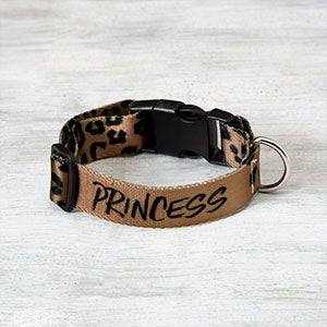Leopard Personalized Dog Collar - Small - Medium