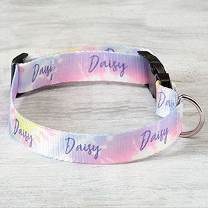 Pastel Tie Dye Personalized Dog Collar - Large - X-Large