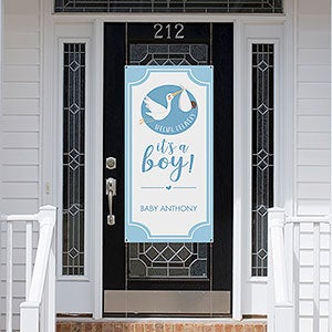 It's A Boy Baby Announcement Personalized Door Banner