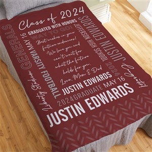 All About The Grad Personalized Graduation 60x80 Plush Fleece Blanket