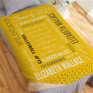 All About The Grad Personalized Graduation 60x80 Sherpa Blanket