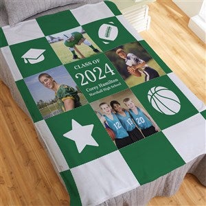 Graduation Patchwork Personalized Photo 50x60 Plush Fleece Blanket