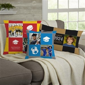 Graduation Patchwork Personalized Photo Throw Pillows - 30916