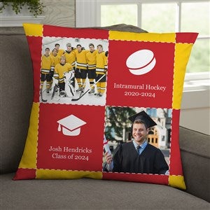 Graduation Patchwork Personalized 18x18 Photo Throw Pillow