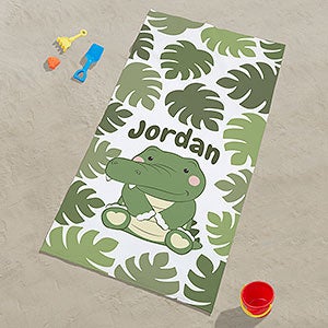 Jolly Jungle Alligator Personalized 30x60 Beach Towel