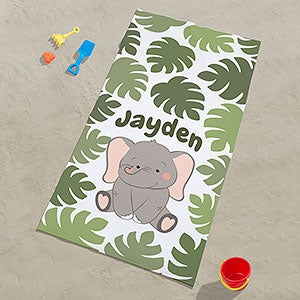Jolly Jungle Elephant Personalized 35x72 Beach Towel