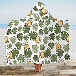 Jolly Jungle Lion Personalized Kids Beach & Pool Towel