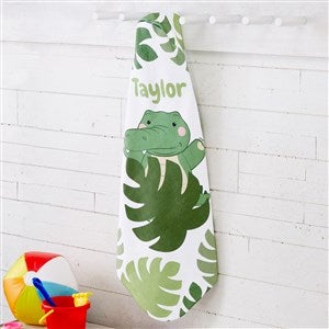 Jolly Jungle Alligator Personalized Baby Hooded Beach Towel