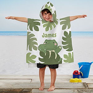 Jolly Jungle Alligator Personalized Kids Poncho Beach & Pool Towel