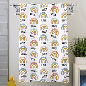 Boho Rainbow Personalized 35x72 Bath Towel