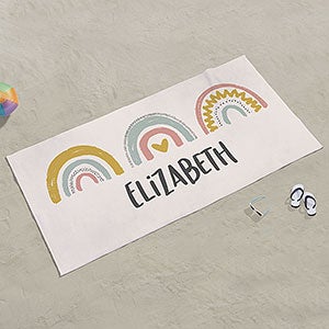 Boho Rainbow Personalized 35x72 Beach Towel
