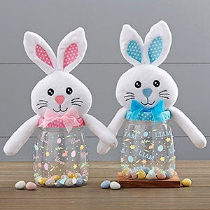 Colorful Easter Pattern Personalized Easter Bunny Candy Jars - 30955