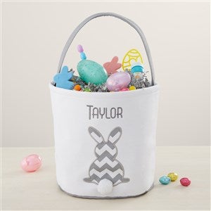 Grey Easter Bunny Personalized Soft Easter Basket-30968-G