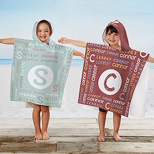 Youthful Name Personalized Kids Poncho Beach & Pool Towels