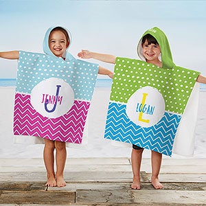 Yours Truly Personalized Kids Poncho Beach & Pool Towel