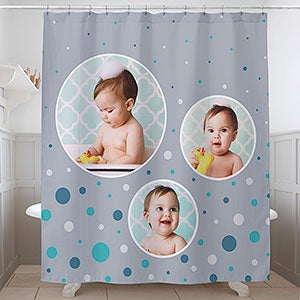Bubbles Personalized Photo Shower Curtain