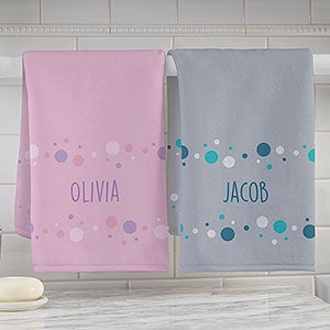 Bubbles Personalized Kids Hand Towels